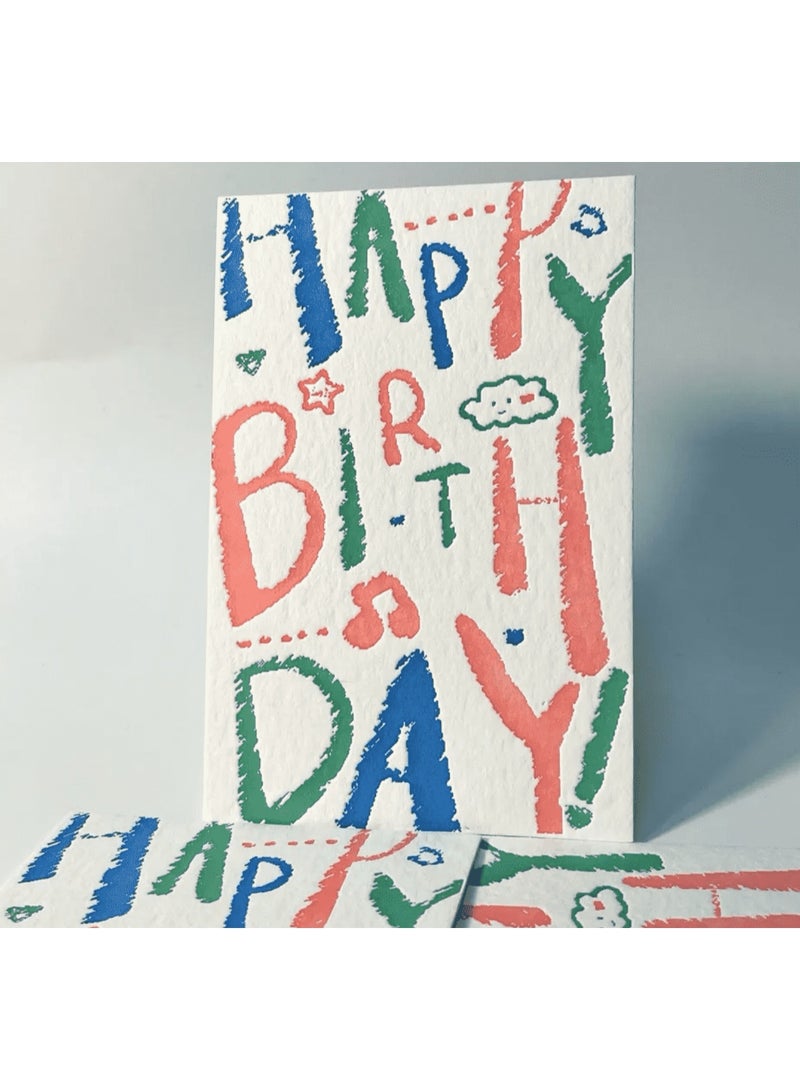 BenQuand Premium Embossed Birthday Card, 4'' x 6'', 450gsm Cotton Paper Unique Designs Happy Birthday Card With Envelope and Seal, Anniversary Card Gift for Boyfriend,Mum,Daddy - Image 1
